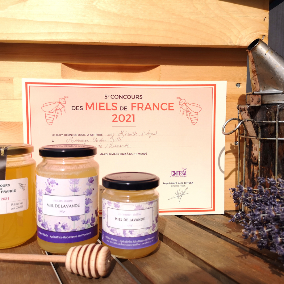 miel de lavande médaillé d'argent concours des miels de france