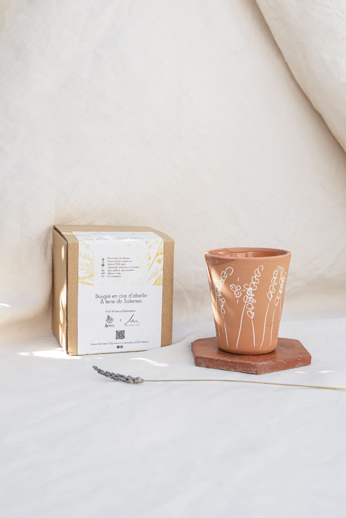 Bougie en cire d’abeille & terre de Salernes (2ème édition)