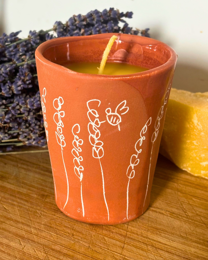 Bougie en cire d’abeille & terre de Salernes (2ème édition)