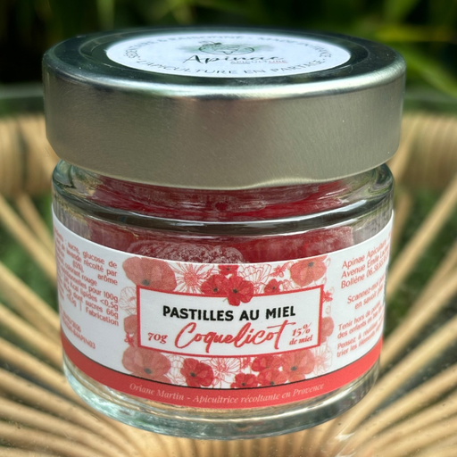 Pastilles au miel de Lavande - Coquelicot 70g