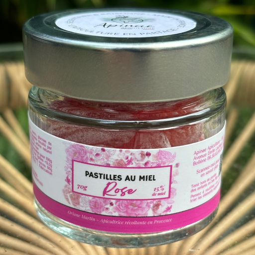 Pastilles au miel de Lavande - Rose 70g